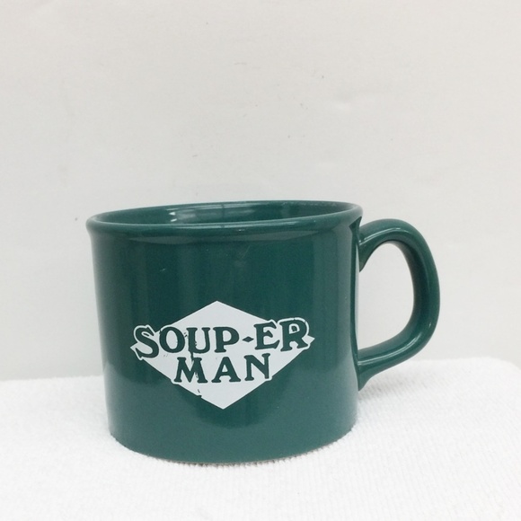 SOUP-ER MAN Mug Soup Coffee Tea Cup Green White - Picture 1 of 4